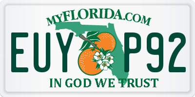 FL license plate EUYP92