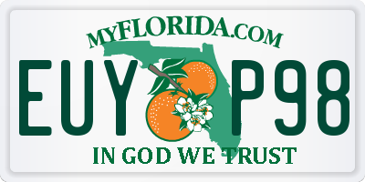 FL license plate EUYP98