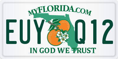 FL license plate EUYQ12