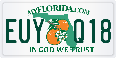 FL license plate EUYQ18