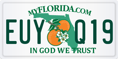 FL license plate EUYQ19