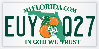 FL license plate EUYQ27