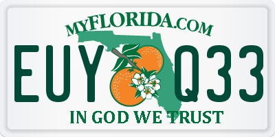 FL license plate EUYQ33
