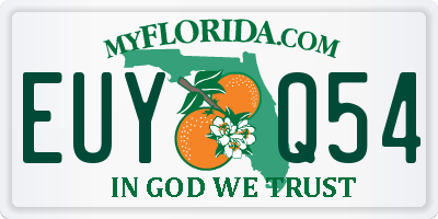 FL license plate EUYQ54