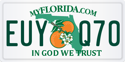 FL license plate EUYQ70