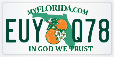 FL license plate EUYQ78