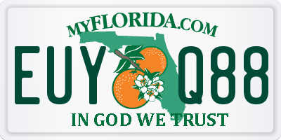 FL license plate EUYQ88