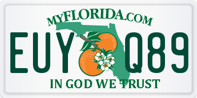 FL license plate EUYQ89
