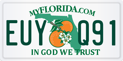 FL license plate EUYQ91