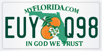 FL license plate EUYQ98