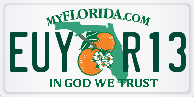 FL license plate EUYR13