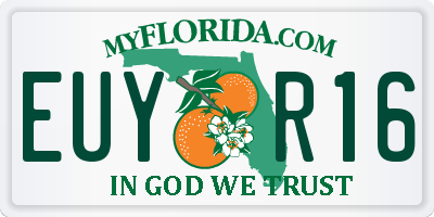 FL license plate EUYR16