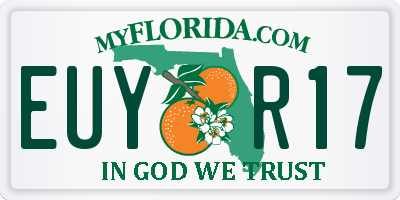 FL license plate EUYR17