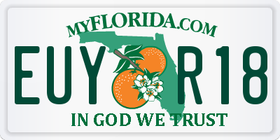 FL license plate EUYR18