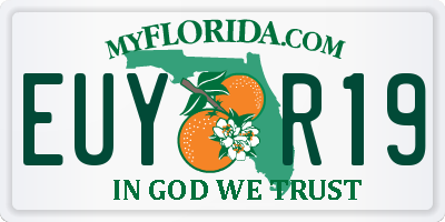 FL license plate EUYR19