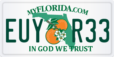 FL license plate EUYR33