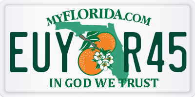 FL license plate EUYR45