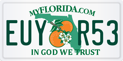FL license plate EUYR53