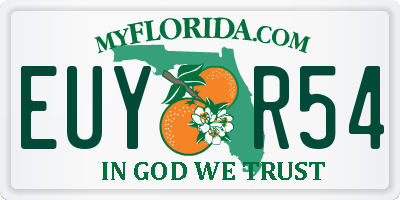 FL license plate EUYR54