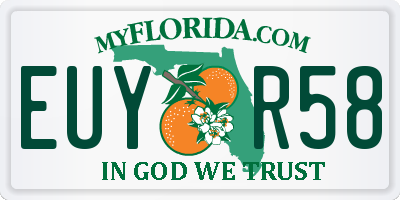 FL license plate EUYR58