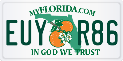 FL license plate EUYR86