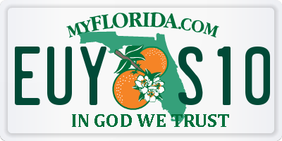 FL license plate EUYS10