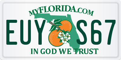 FL license plate EUYS67