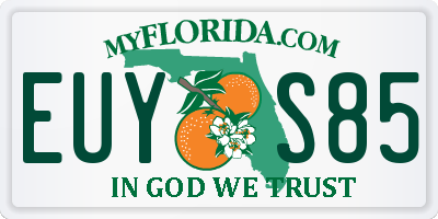 FL license plate EUYS85