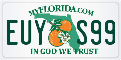 FL license plate EUYS99