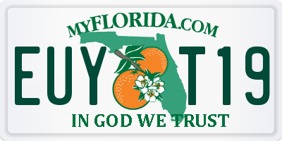 FL license plate EUYT19