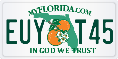 FL license plate EUYT45