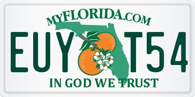 FL license plate EUYT54