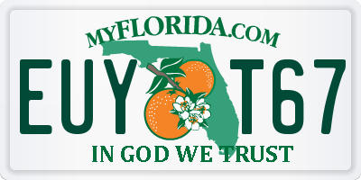 FL license plate EUYT67