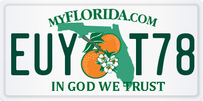 FL license plate EUYT78