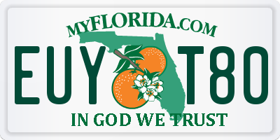 FL license plate EUYT80