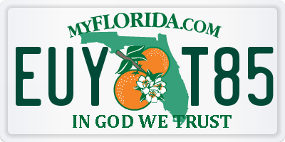 FL license plate EUYT85