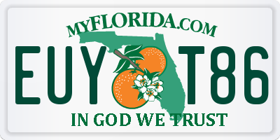 FL license plate EUYT86