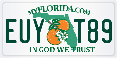 FL license plate EUYT89