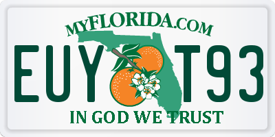 FL license plate EUYT93