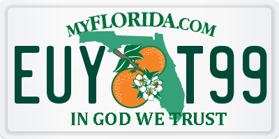 FL license plate EUYT99