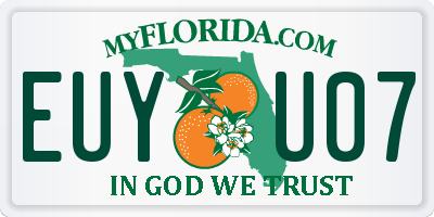 FL license plate EUYU07
