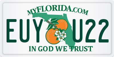 FL license plate EUYU22