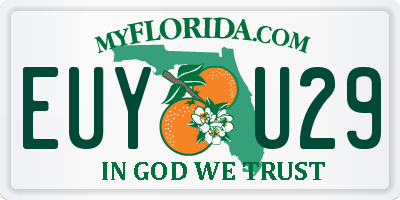 FL license plate EUYU29