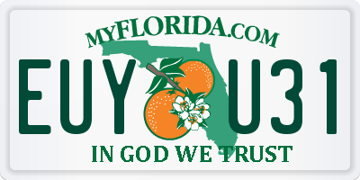 FL license plate EUYU31