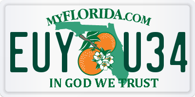 FL license plate EUYU34