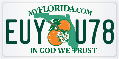 FL license plate EUYU78