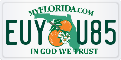 FL license plate EUYU85