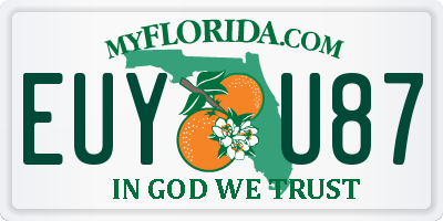 FL license plate EUYU87
