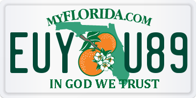 FL license plate EUYU89