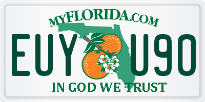FL license plate EUYU90